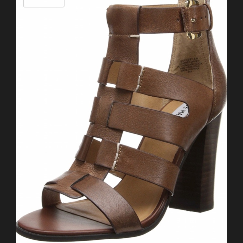 Steve Madden Quessst Cognac Lea Heel Sandal